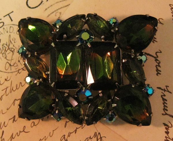Rhinestone Pin with Large Watermelon Stones Rhinestone Pin with Large Watermelon Stones