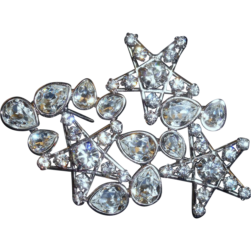 Retired Swarovski Stars Brooch from antiqueali on Ruby Lane