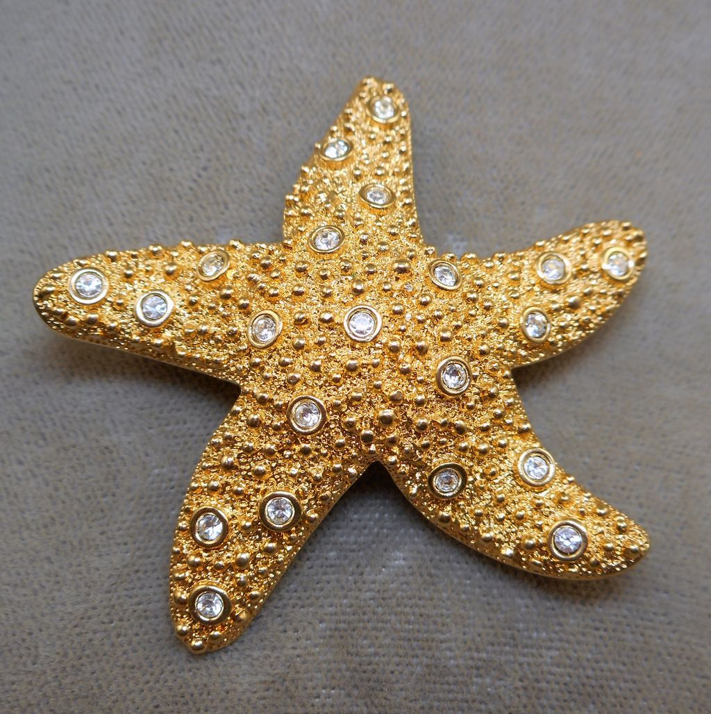 Swarovski Crystal Starfish Brooch From Antiqueali On Ruby Lane