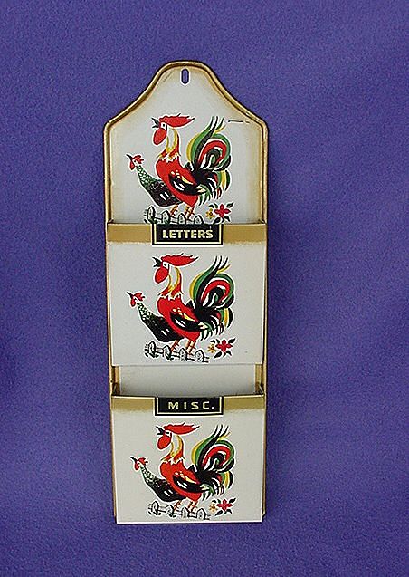 1960's - 70's Tilso Chicken & Rooster Letter Holder 1960's - 70's Tilso Chicken & Rooster Letter Holder