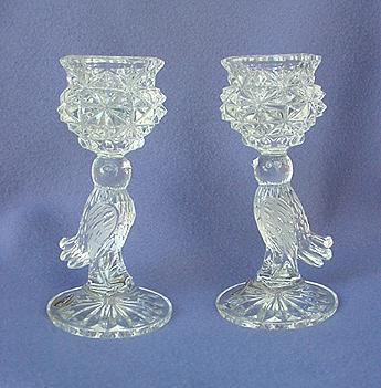 Hofbauer Bird Figural Crystal Candleholders Hofbauer Bird Figural Crystal Candleholders