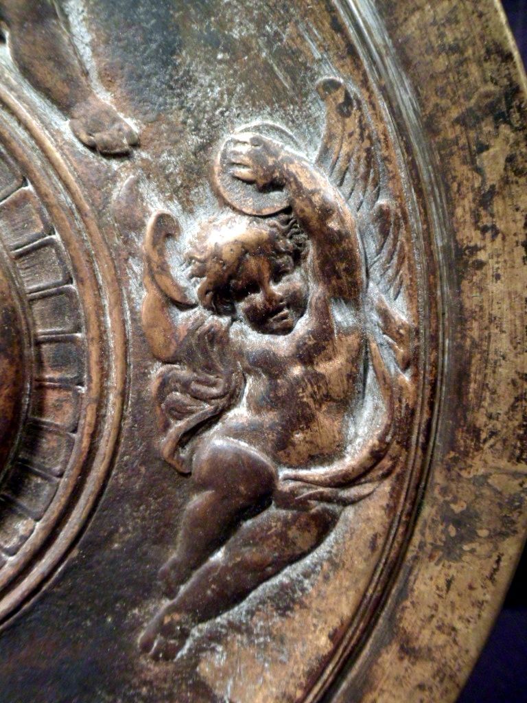 Bronze Plate, Helen of Troy, Cherubs, Musical Instruments, Victorian Classic, Over 3 Lbs Bronze Plate, Helen of Troy, Cherubs, Musical Instruments, Victorian Classic, Over 3 Lbs