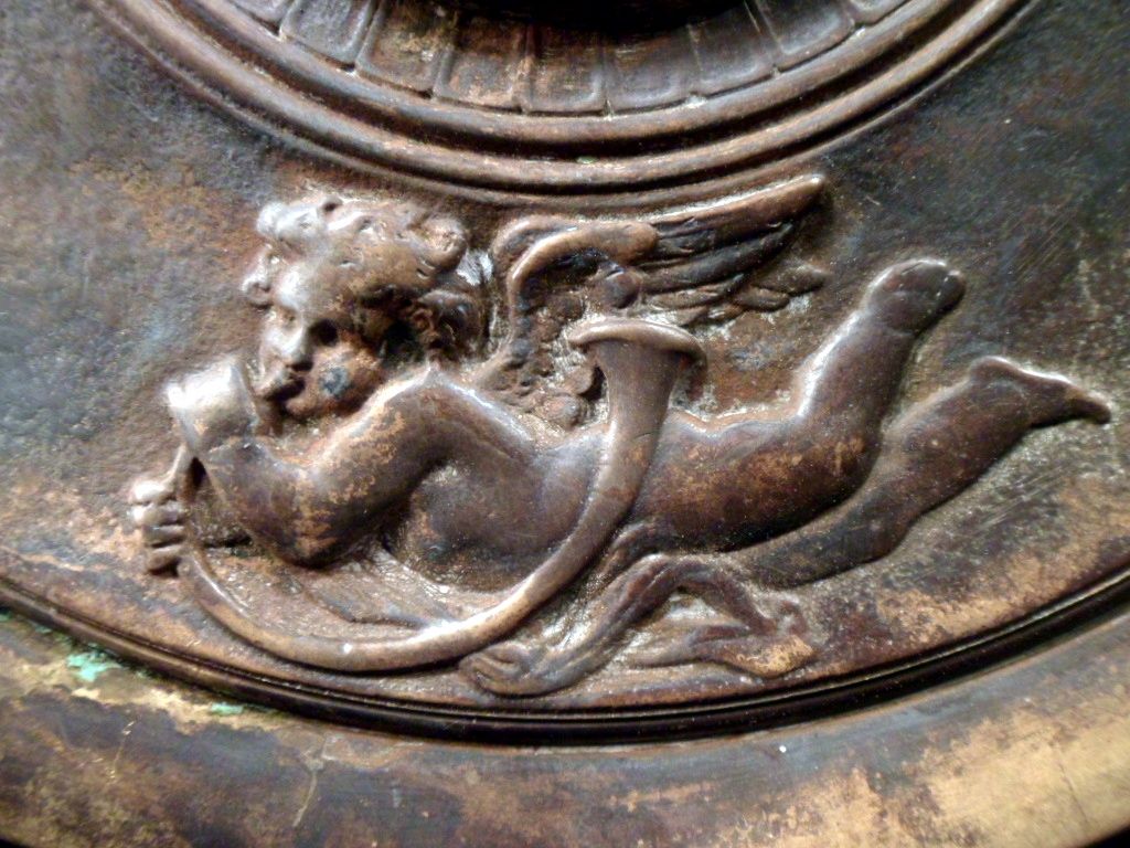 Bronze Plate, Helen of Troy, Cherubs, Musical Instruments, Victorian Classic, Over 3 Lbs Bronze Plate, Helen of Troy, Cherubs, Musical Instruments, Victorian Classic, Over 3 Lbs
