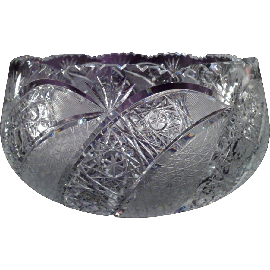 Huge Signed T.G. Hawkes American Brilliant Period Bowl, Cut Crystal, Antique Huge Signed T.G. Hawkes American Brilliant Period Bowl, Cut Crystal, Antique