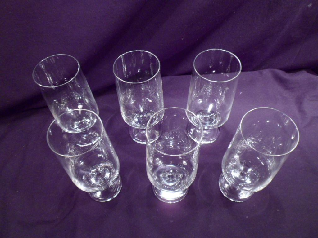 Set of 6 Red Wine/Pilsner/Water Glasses, Signed, Rosenthal Studio Line, Crystal, Vintage, Minimalist Set of 6 Red Wine/Pilsner/Water Glasses, Signed, Rosenthal Studio Line, Crystal, Vintage, Minimalist