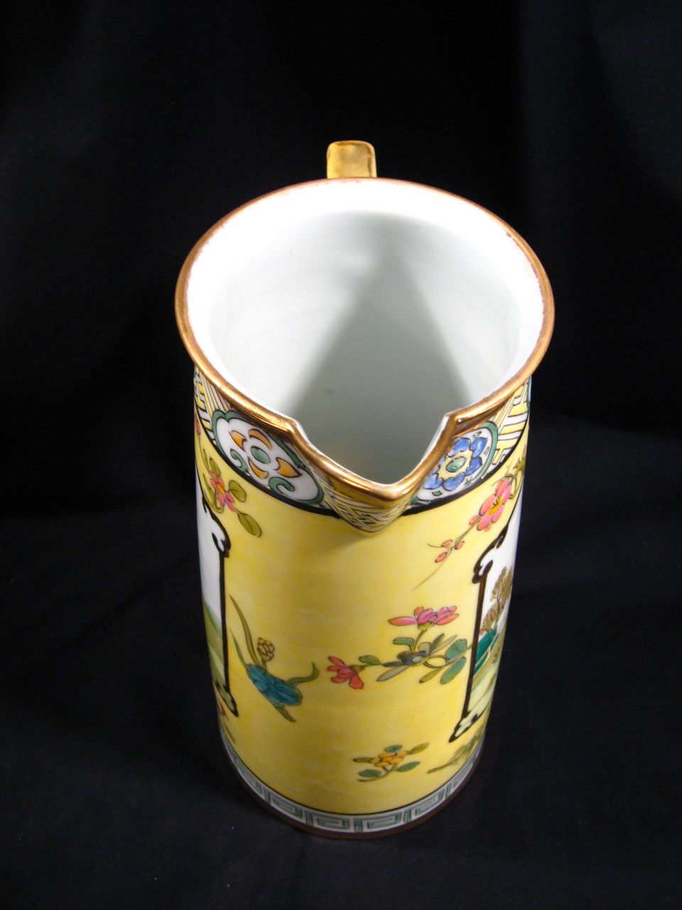 19th Century Hand Painted Nippon Pitcher, Antique, Oriental, Floral, Marked 19th Century Hand Painted Nippon Pitcher, Antique, Oriental, Floral, Marked