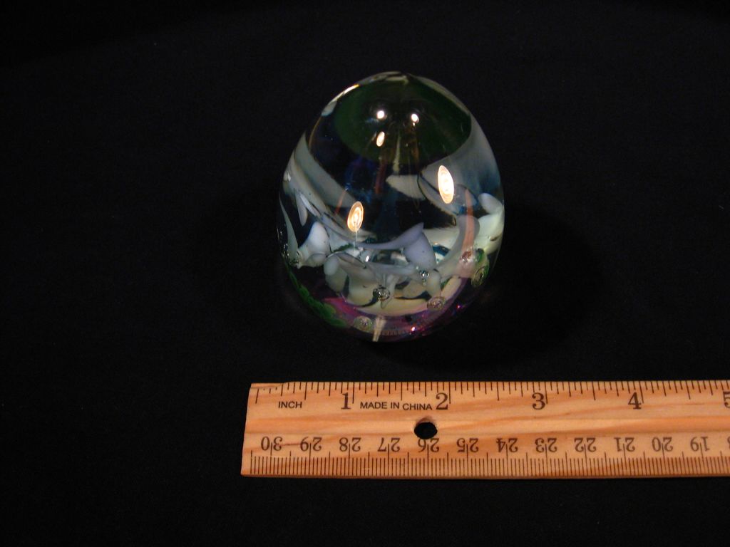 Opalescent Paperweight Signed "Vines", Commemorative, Mt St Helens, Vintage Opalescent Paperweight Signed "Vines", Commemorative, Mt St Helens, Vintage