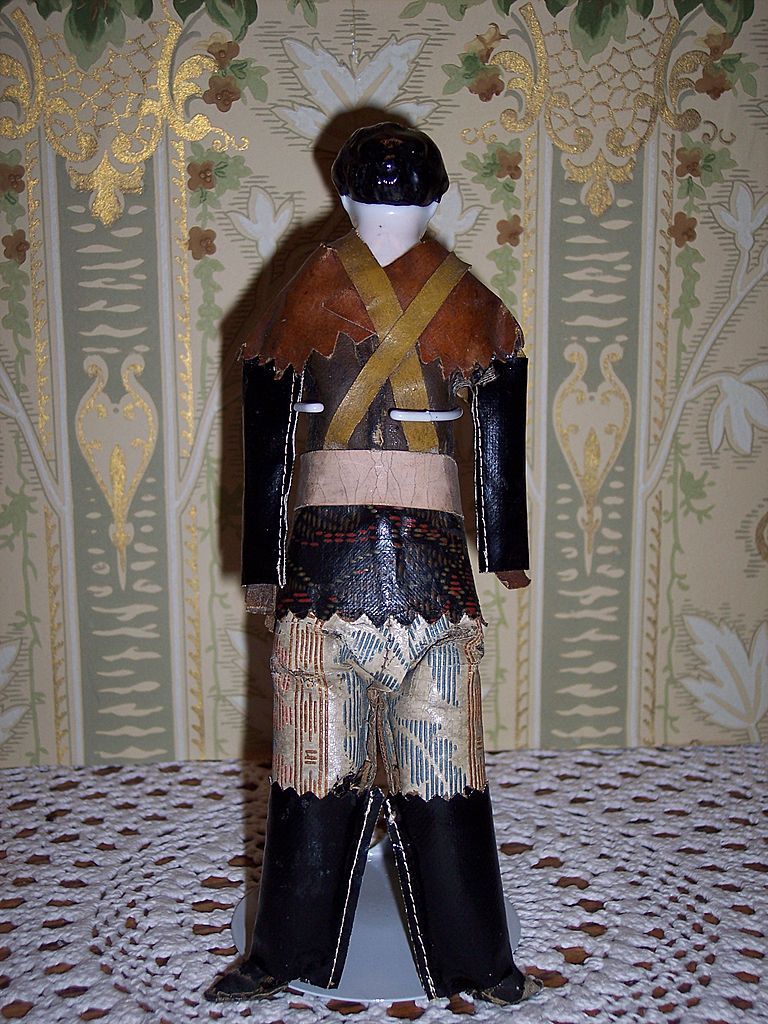 NEW PRICE! Cute Antique China Head Boy with Moustache and UNUSUAL Soldier Costume! NEW PRICE! Cute Antique China Head Boy with Moustache and UNUSUAL Soldier Costume!