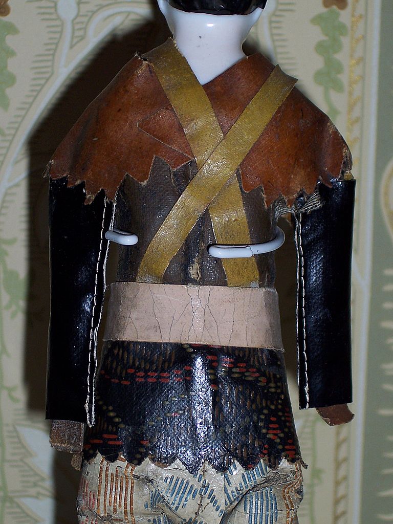 NEW PRICE! Cute Antique China Head Boy with Moustache and UNUSUAL Soldier Costume! NEW PRICE! Cute Antique China Head Boy with Moustache and UNUSUAL Soldier Costume!