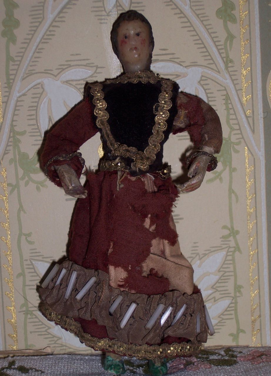 NEW PRICE! Wonderful Early Dollhouse Beeswax Lady! All ORIGINAL! NEW PRICE! Wonderful Early Dollhouse Beeswax Lady! All ORIGINAL!