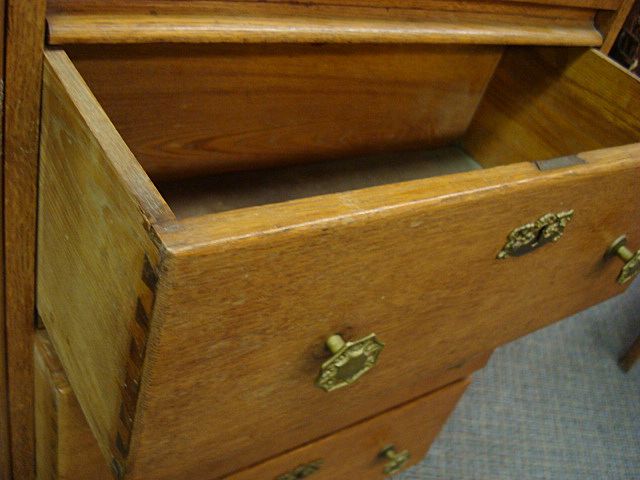 Oak Side by Side Desk - Bookcase-Secretary Oak Side by Side Desk - Bookcase-Secretary