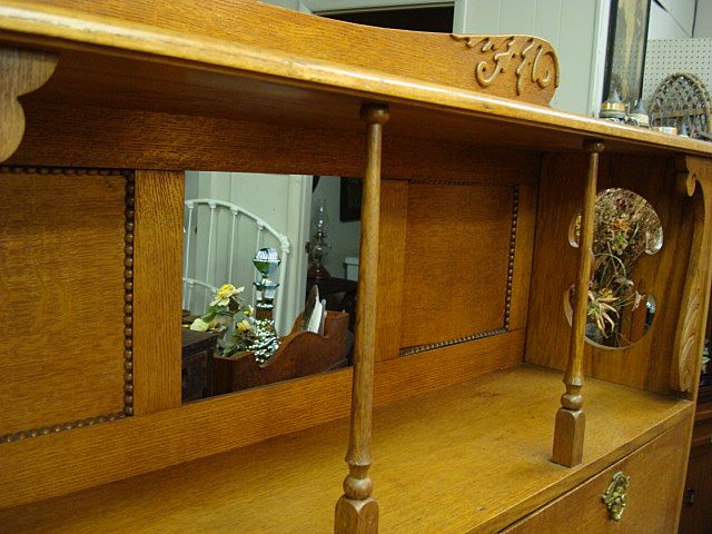 Oak Side by Side Desk - Bookcase-Secretary Oak Side by Side Desk - Bookcase-Secretary