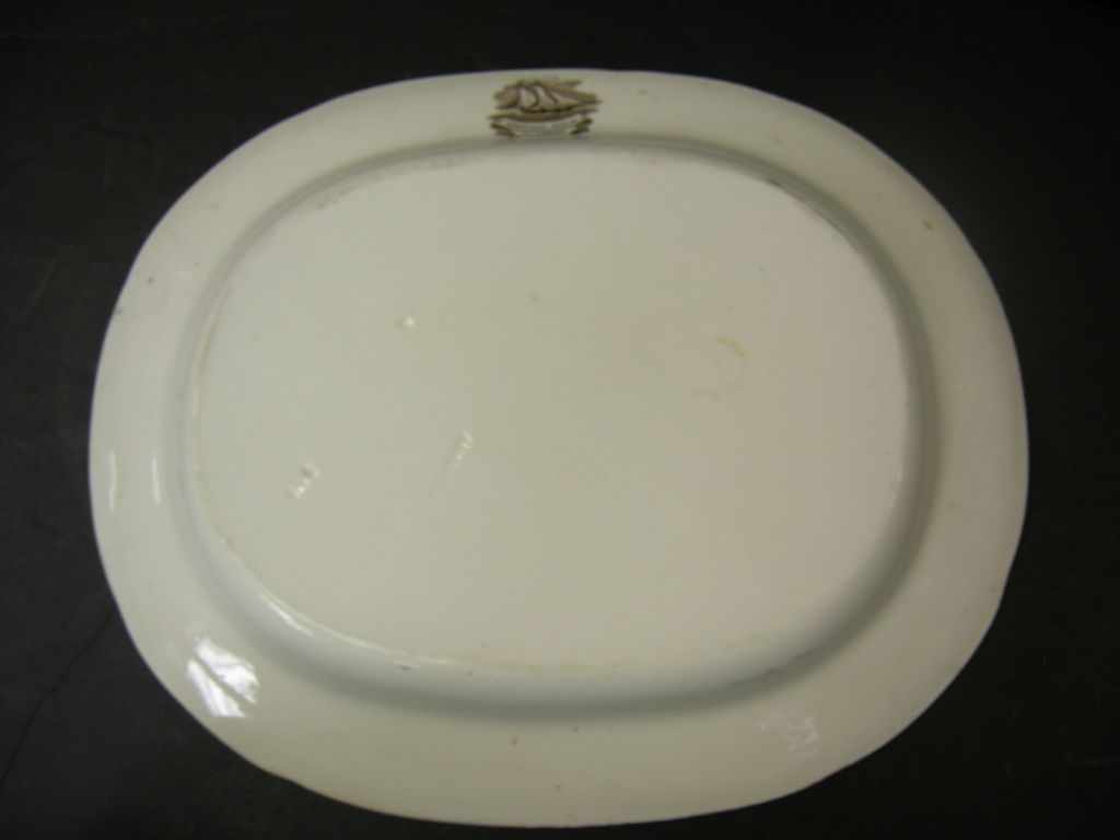 GLA & Bros Transferware Harbor Scene Plate GLA & Bros Transferware Harbor Scene Plate