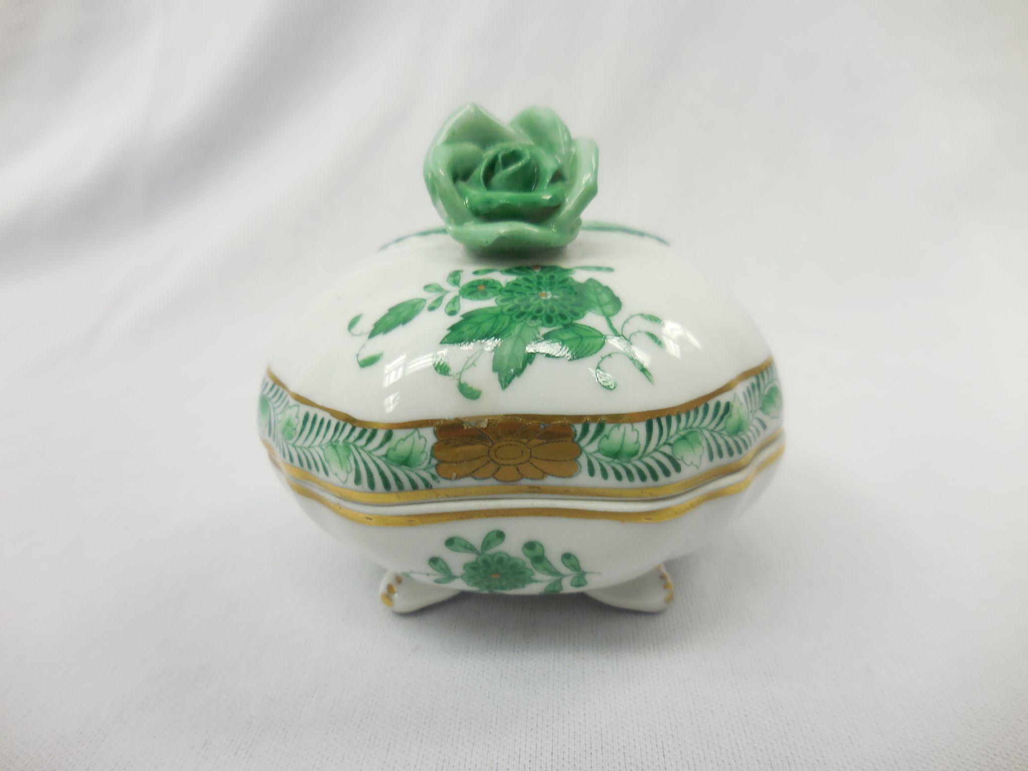 Hand Painted Hungarian Herend Porcelain Covered Dish from antiquegal on