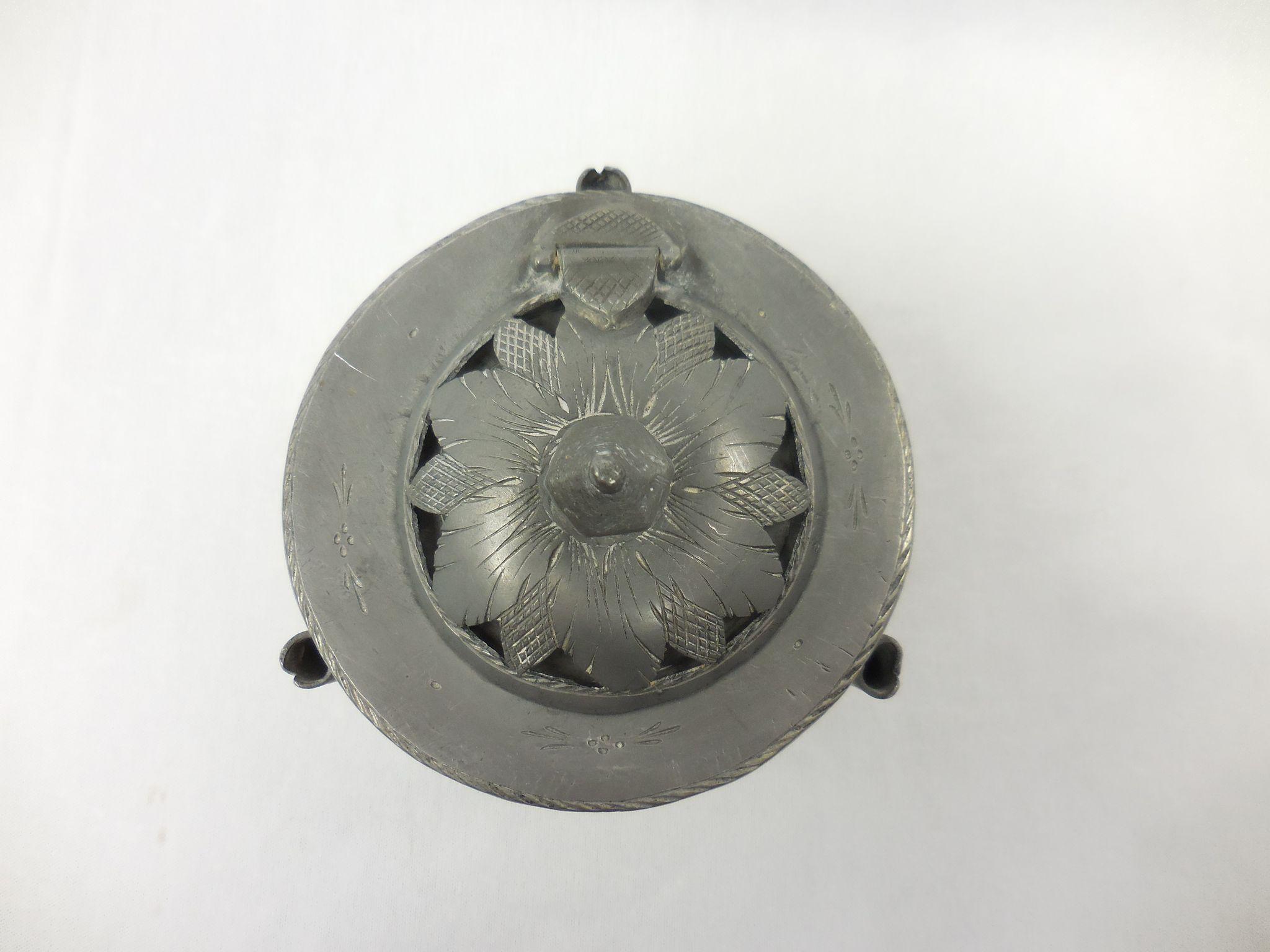 French Quimper & Pewter Inkwell French Quimper & Pewter Inkwell