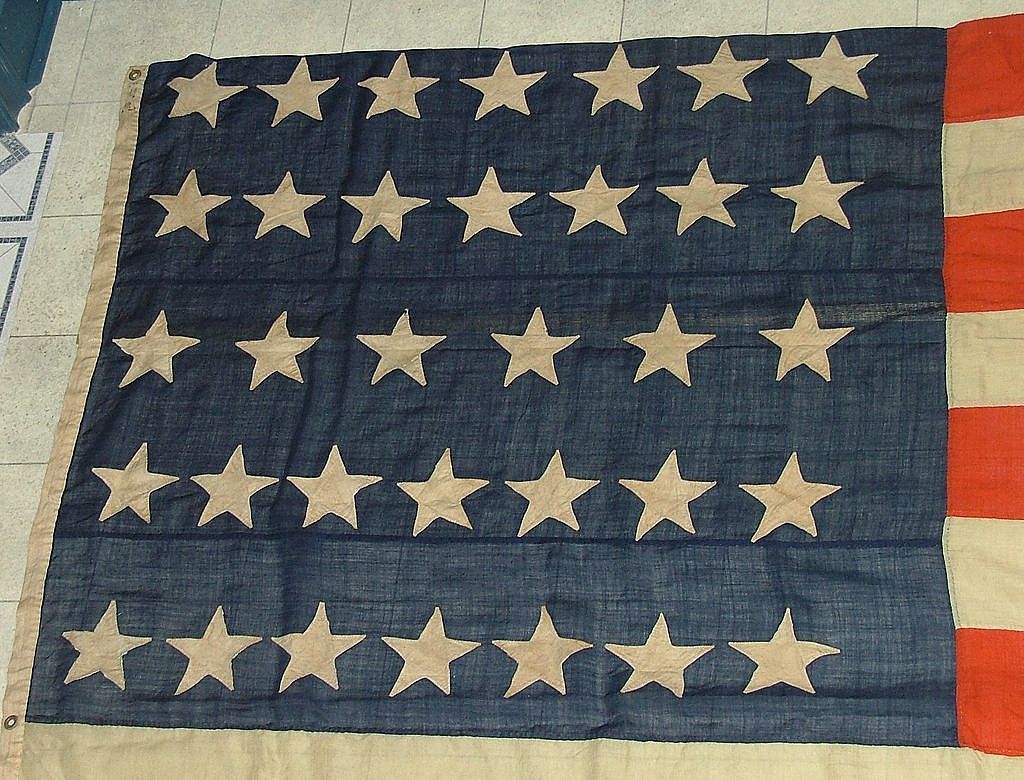 Civil War Flag with 34 Stars Guaranteed from 1861 to 1863 ! Civil War Flag with 34 Stars Guaranteed from 1861 to 1863 !