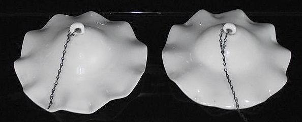 Matching Pair of Large Blown Glass with Ruffled Edges & Gaffer Top Loop Smoke Bells ! Matching Pair of Large Blown Glass with Ruffled Edges & Gaffer Top Loop Smoke Bells !