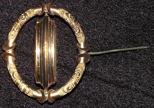 14 Karat Gold Civil War Period Convert-able "Mourning Broach" with Man's Photo & Hair Locket under Beveled Glass ! 14 Karat Gold Civil War Period Convert-able "Mourning Broach" with Man's Photo & Hair Locket under Beveled Glass !