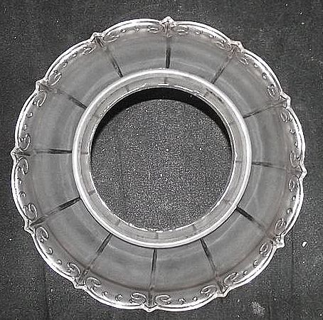 Raised "C" Scroll & Scalloped Top Paneled Glass Shade with 4 inch fitter base !!! Ca. 1900. Raised "C" Scroll & Scalloped Top Paneled Glass Shade with 4 inch fitter base !!! Ca. 1900.