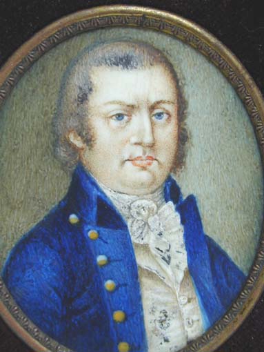 c. 1800 Miniature on Ivory in Large Frame c. 1800 Miniature on Ivory in Large Frame