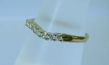 Lovely 14K 8-Diamond Wavy Band Ring Lovely 14K 8-Diamond Wavy Band Ring