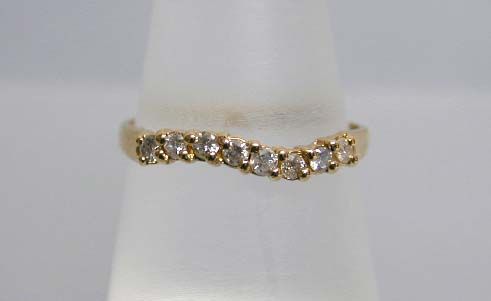 Lovely 14K 8-Diamond Wavy Band Ring Lovely 14K 8-Diamond Wavy Band Ring