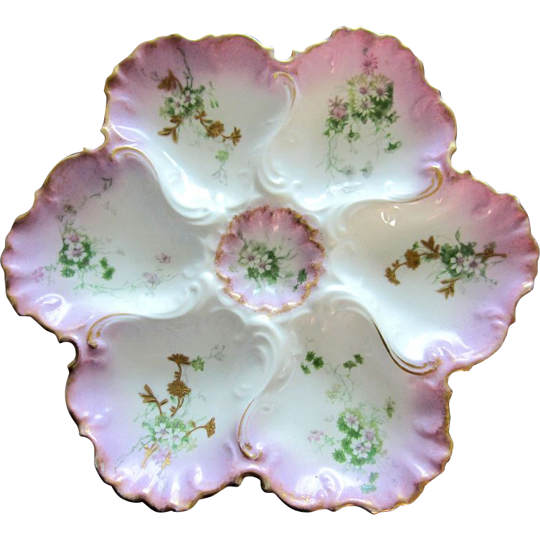 Splendid Antique Oyster Plate ~ Vultury Frères Limoges Splendid Antique Oyster Plate ~ Vultury Frères Limoges