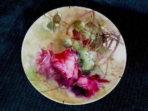 Original Handpainted ~ Signed Franz A. Bischoff 1905 ~"ROSES"~Beyond Rare ~One~of~a~Kind Antique Art 105 years old~Painting on Limoges Porcelain~ Charger Original Handpainted ~ Signed Franz A. Bischoff 1905 ~"ROSES"~Beyond Rare ~One~of~a~Kind Antique Art 105 years old~Painting on Limoges Porcelain~ Charger