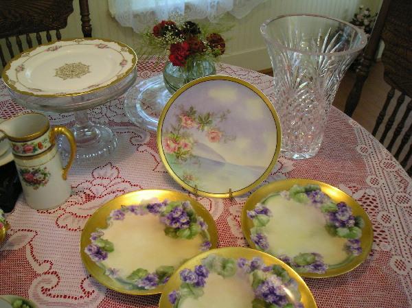 ~Haviland Limoges Plate ~ with delicate Roses overlay ~ Berton ~ ca. 1894 ~Haviland Limoges Plate ~ with delicate Roses overlay ~ Berton ~ ca. 1894