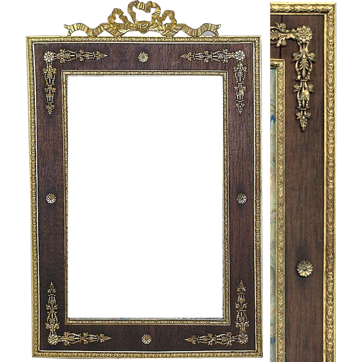 Rare Antique French Empire Ormolu & Wood Picture Frame ...