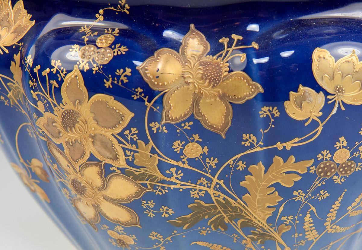 Antique REDON Limoges French Chamber Pot, Planter or Jardiniere, Raised