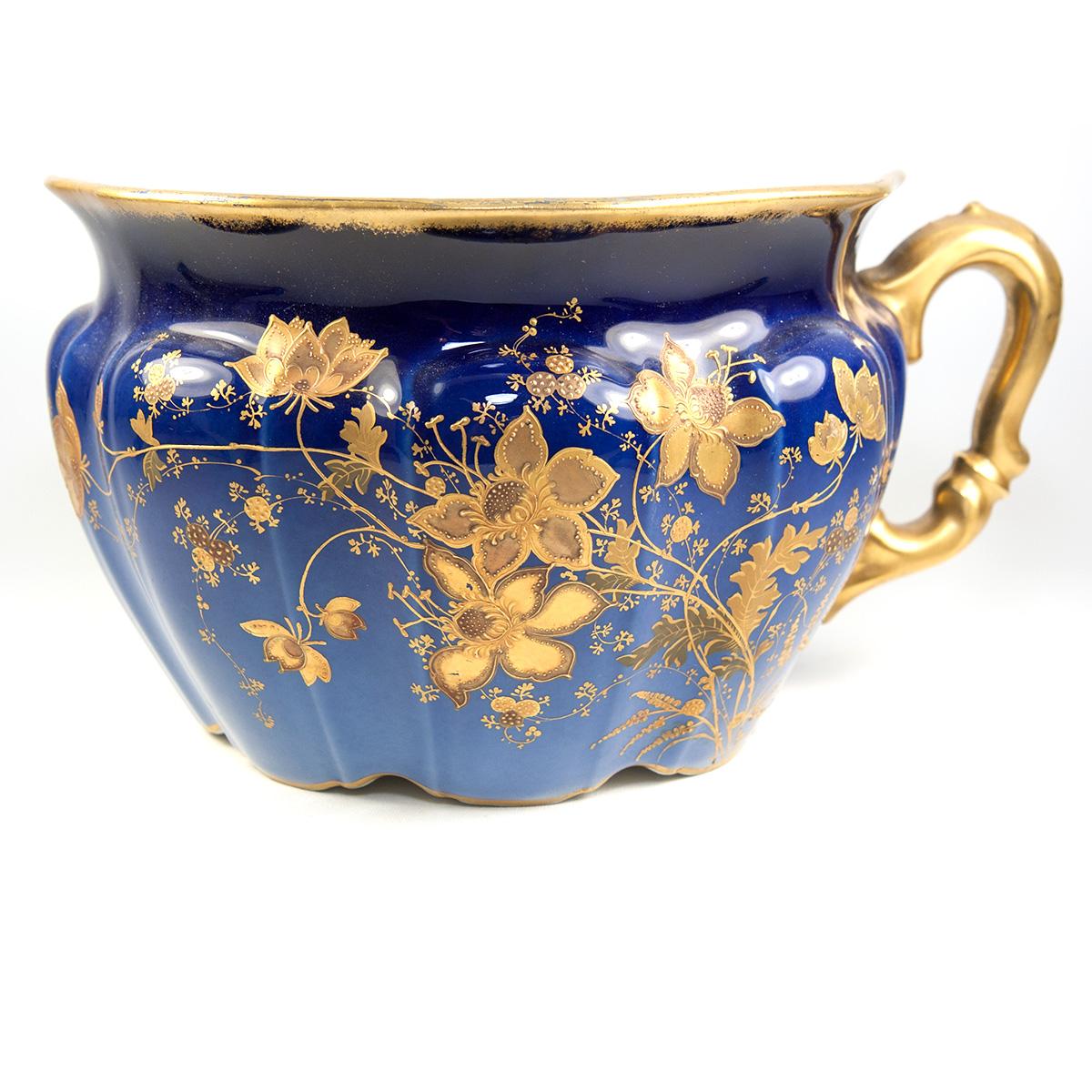 Antique REDON Limoges French Chamber Pot, Planter or Jardiniere, Raised