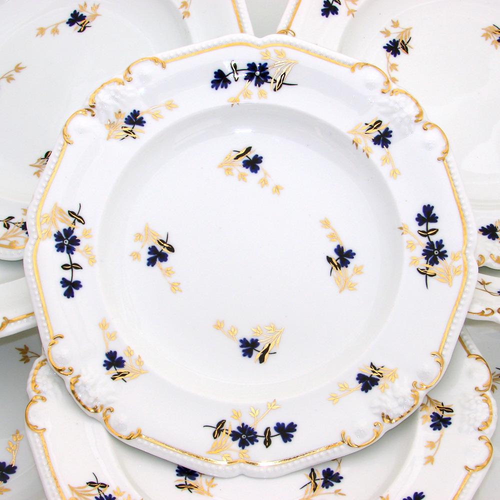 Antique Royal Crown Derby 10.5" Plate Set, 14pc with 2pc Serving Dishes, c. 1899 eBay