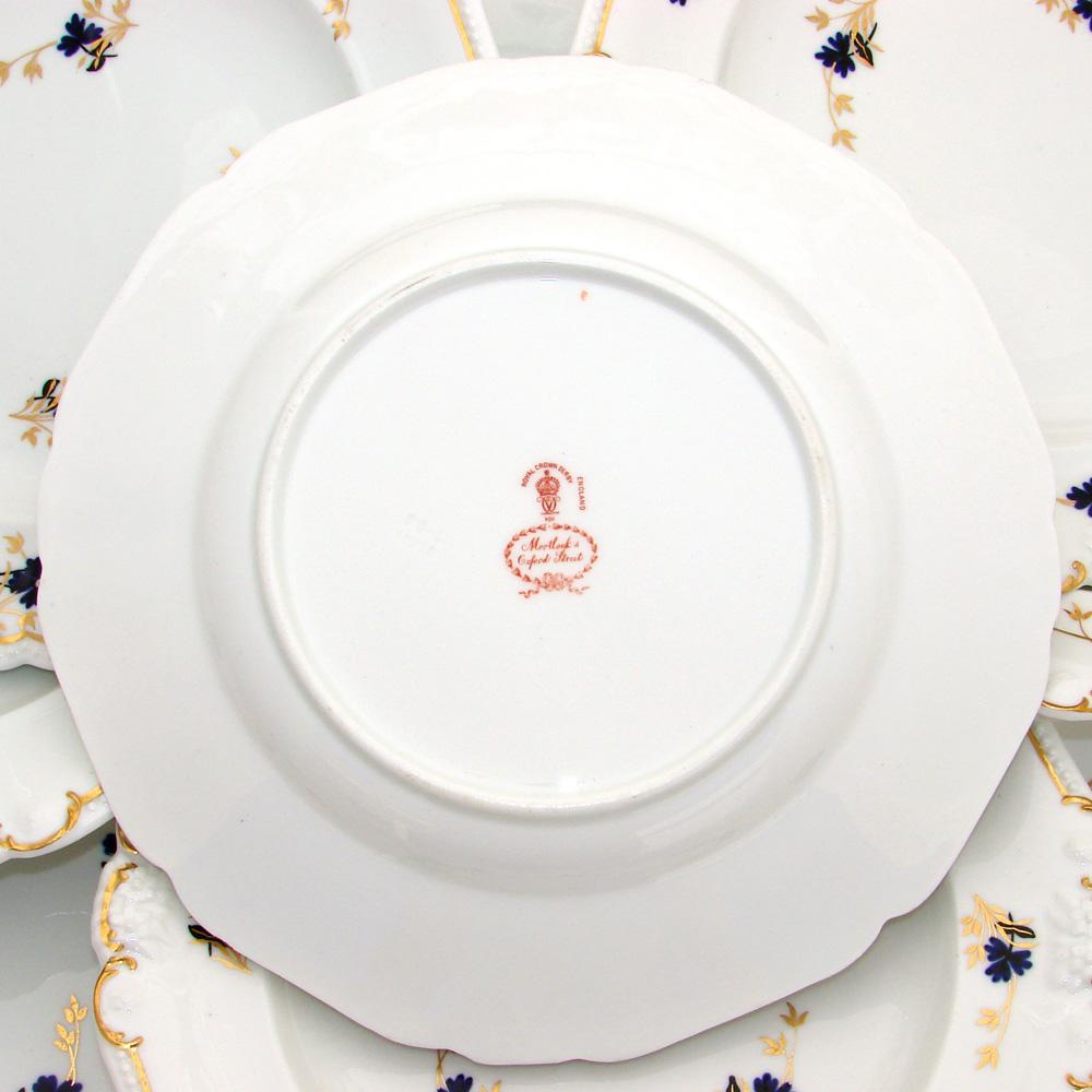 Antique Royal Crown Derby 10.5" Plate Set, 14pc with 2pc Serving Dishes, c. 1899 eBay