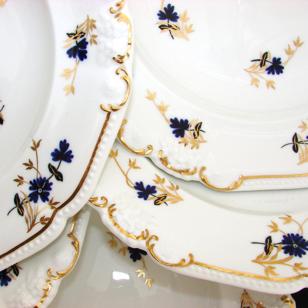 Antique Royal Crown Derby 10.5" Plate Set, 14pc with 2pc Serving Dishes, c. 1899 eBay