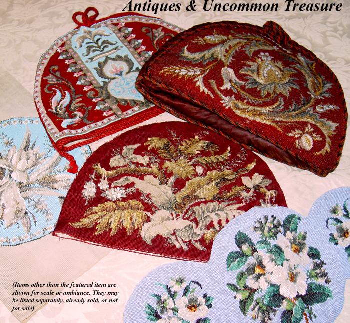 RARE & Superb Antique Victorian Beadwork Needlepoint Tea Cosy RARE & Superb Antique Victorian Beadwork Needlepoint Tea Cosy