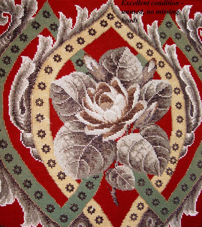UNUSED Antique Beadwork Needlepoint Fireplace Screen 18x15" Panel, Highly Ornate eBay