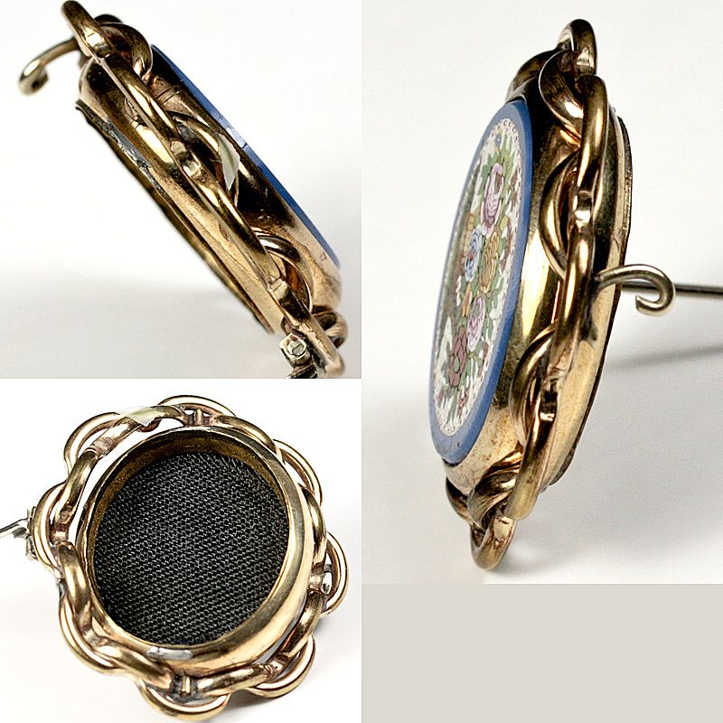 Antique Georgian Micro Mosaic, Victorian Swivel Brooch Mount, Hair Art Sentimental Jewelry Antique Georgian Micro Mosaic, Victorian Swivel Brooch Mount, Hair Art Sentimental Jewelry
