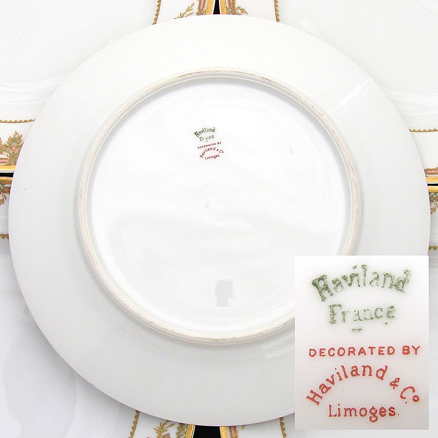 Fine Vintage Haviland Limoges Marked 5pc 9 3/4" Plate Set Fine Vintage Haviland Limoges Marked 5pc 9 3/4" Plate Set