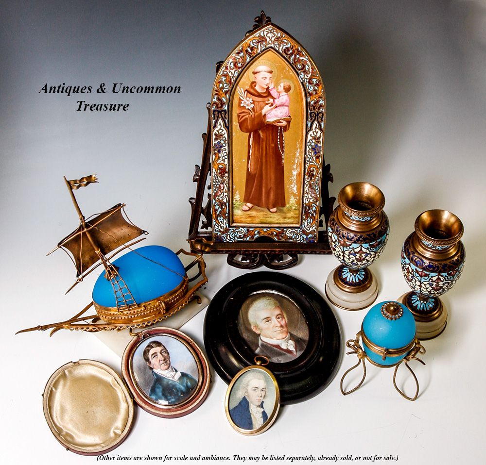 Antique Napoleon Era Portrait Miniature in Frame, Lieutenant Governor of New York (1795-1801), Van Rensselaer Antique Napoleon Era Portrait Miniature in Frame, Lieutenant Governor of New York (1795-1801), Van Rensselaer