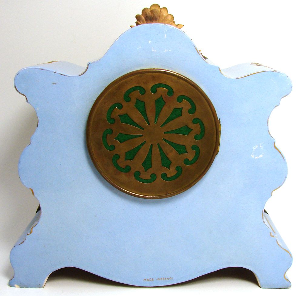 Magnificent Antique French Porcelain & Enamel Mantel Clock, Hand