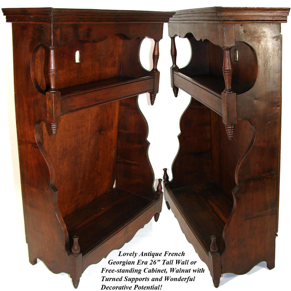 Antique French 26" Wall 1700s, Walnut, Perfect Display or