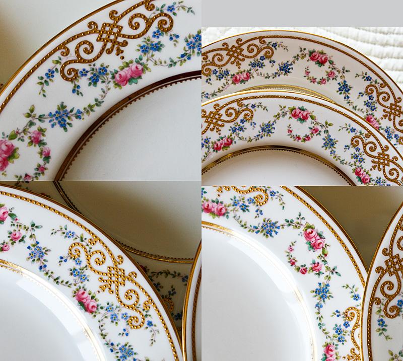 Set of 11 Antique Copeland Spode, 9" Salad, Dessert Plates - Copeland Spode, English china, Raised Gold Set of 11 Antique Copeland Spode, 9" Salad, Dessert Plates - Copeland Spode, English china, Raised Gold