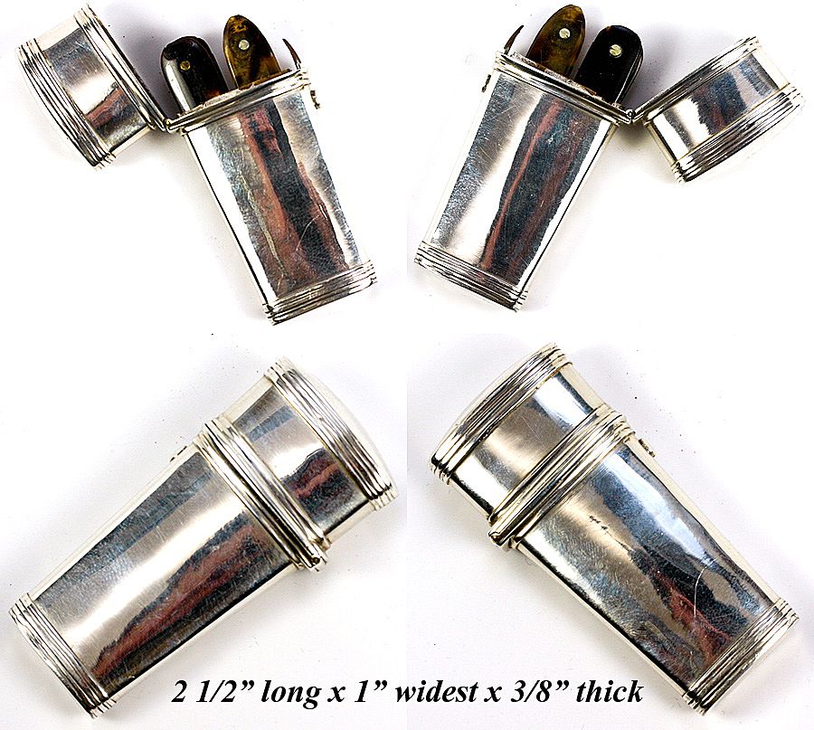 Antique Medical Lancets in Sterling Silver Etui, Georgian, London, 1830, Tortoise Shell - Tortoiseshell Antique Medical Lancets in Sterling Silver Etui, Georgian, London, 1830, Tortoise Shell - Tortoiseshell