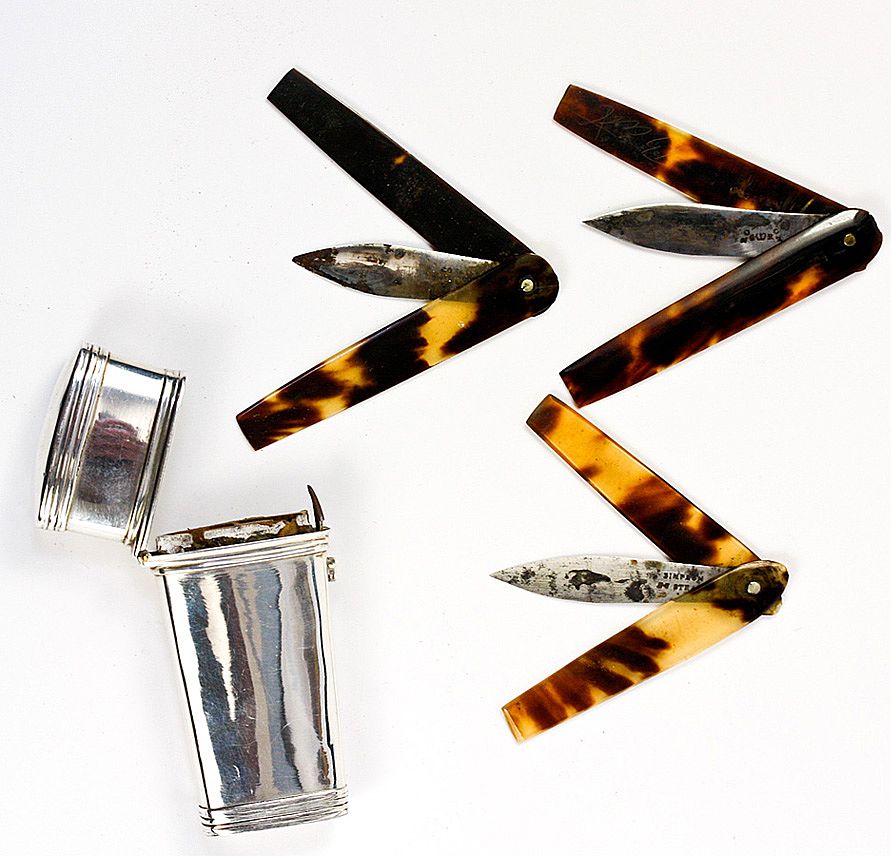Antique Medical Lancets in Sterling Silver Etui, Georgian, London, 1830, Tortoise Shell - Tortoiseshell Antique Medical Lancets in Sterling Silver Etui, Georgian, London, 1830, Tortoise Shell - Tortoiseshell
