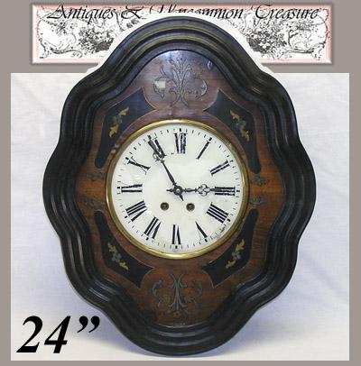 Antique Shop on Antique French Marquetry Boulle Inlay 24  Parlor Clock From Antiques