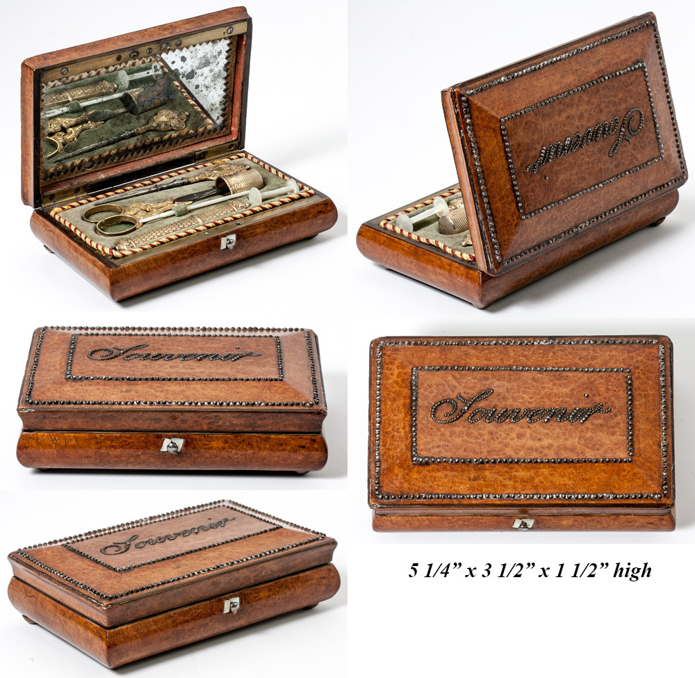 Antique French Sterling Silver Vermeil Embroidery or Sewing Tools