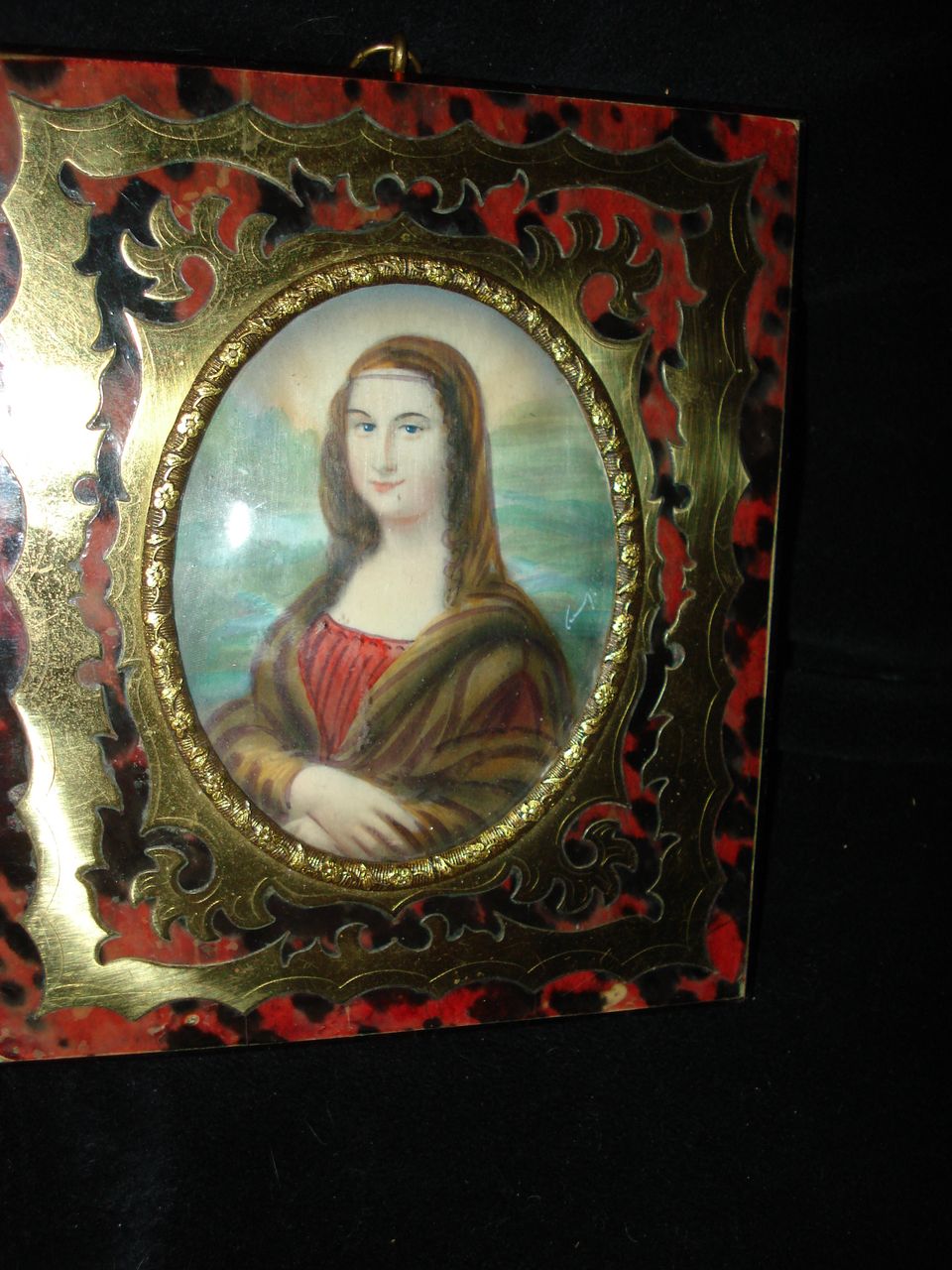 Miniature Portrait On Ivory Boulle Mona Lisa Miniature Portrait On Ivory Boulle Mona Lisa