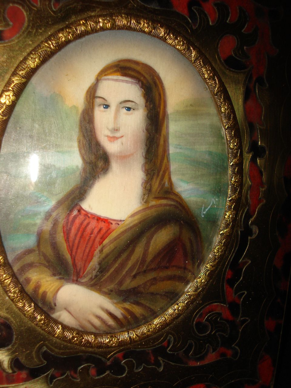Miniature Portrait On Ivory Boulle Mona Lisa Miniature Portrait On Ivory Boulle Mona Lisa
