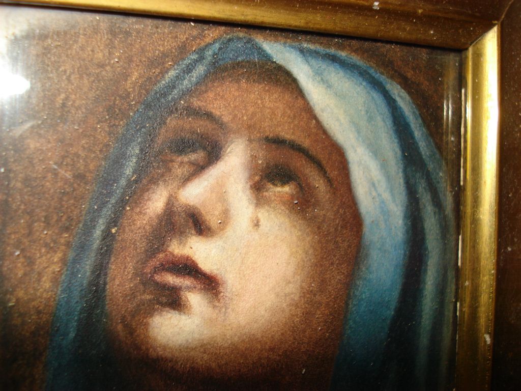 Reverse Painting On Glass of The Madonna Reverse Painting On Glass of The Madonna